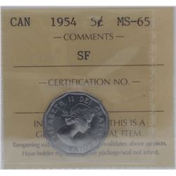 1954 5¢ MS-65 Gem ICCS