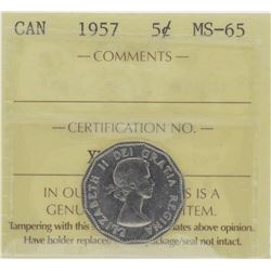 1957 5¢ MS-65 Gem ICCS