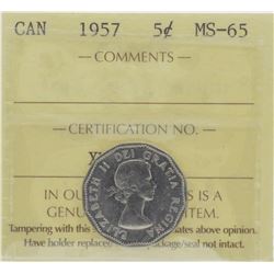 1957 5¢ MS-65 Gem ICCS