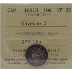 1881H 10¢ VF-20 Obverse 2 ICCS