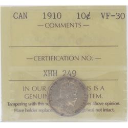 1910 10¢ VF-30 ICCS