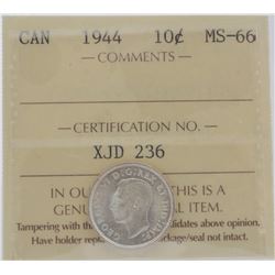 1944 10¢ MS-66 Ultra Gem ICCS