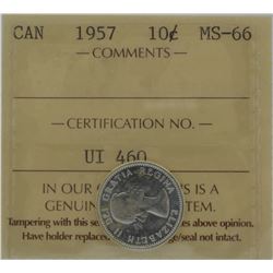 1957 10¢ MS-66 Gem ICCS