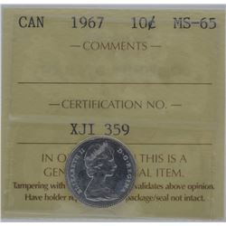 1967 10¢ MS-65 Gem ICCS