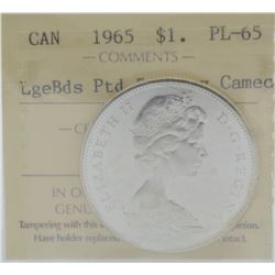 1965 $1 PL-65 LgeBds Ptd Heavy Cameo ICCS