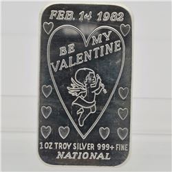 1 Oz Silver Art - 1982 Be my Valentine