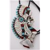 Image 2 : Zuni Native American Bola tie with silver and inlaid tu