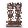 Image 1 : Antique Java, Indonesian painted wood temple carving wi
