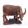 Image 1 : a large mid century finely carved wood Ox with reeded p