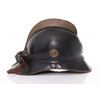 Image 2 : WWI German war helmet with leather and a "V" emblem on