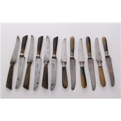 Set of rare Pinay Fortias Au Diamant horn handle knives