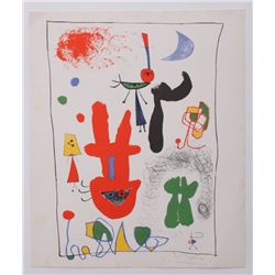 Joan Miro pencil signed Gallery Exhibition Lithograph C