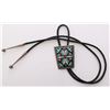 Image 1 : Zuni Native American Bola tie made with silver with tur