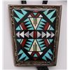 Image 2 : Zuni Native American Bola tie made with silver with tur