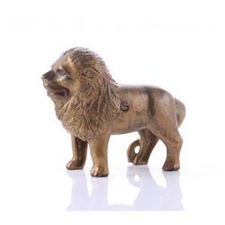 Antique, cast iron Lion still bank.  SIZE: see attached