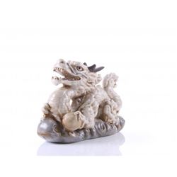 Japanese porcelain dragon figure of claw and ball.  SIZ