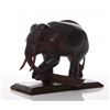 Image 8 : Antique wood carved Elephant lifting a log.  SIZE: see