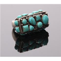 A unique Native American sterling silver and turquoise