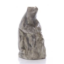 Inuit stone carving of a bear.  Markings: Thorn Made in