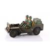 Image 3 : Vintage Army jeep tin toy.  SIZE: see attached ruler ph