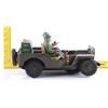 Image 9 : Vintage Army jeep tin toy.  SIZE: see attached ruler ph
