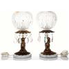 Image 4 : Two(2) vintage globe lamps with cherubs and a marble ba