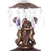 Image 6 : Two(2) vintage globe lamps with cherubs and a marble ba