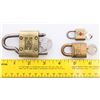 Image 3 : Three(3) Antique rail road locks.  Markings: Erie, FS