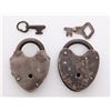 Image 2 : Two(2) Antique rail road heart shape locks.  Markings: