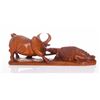 Image 2 : Gator biting a bull, wood carving. African, 20th Centur
