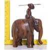 Image 7 : Antique African wood carving of a hunger riding an elep