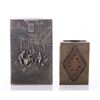 Image 1 : Two(2) Antique matchbox cases.  SIZE: see attached rule