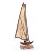 Image 1 : Mid-Century brass and agate sailboat sculptures signed