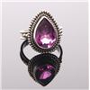 Image 1 : Sterling silver amethyst ring.  SIZE: see attached rule