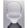 Image 3 : Vintage glass basket.  SIZE: see attached ruler photo.