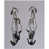 Image 3 : Two (2) silver and glass dog figurines.  SIZE: see atta