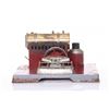 Image 1 : Vintage steam engine toy.  SIZE: see attached ruler pho