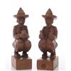 Image 1 : Two(2) wood carved bookends.  SIZE: see attached ruler