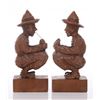 Image 2 : Two(2) wood carved bookends.  SIZE: see attached ruler