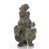Image 2 : Chinese carved soapstone vase with lid.  The neck flank