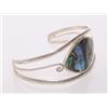 Image 2 : Vintage sterling silver bangle with abalone shell .   S