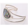 Image 3 : Vintage sterling silver bangle with abalone shell .   S