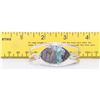 Image 6 : Vintage sterling silver bangle with abalone shell .   S