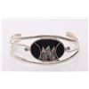 Image 1 : Vintage sterling silver bangle with inlaid abalone shel