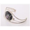 Image 3 : Vintage sterling silver bangle with inlaid abalone shel