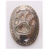 Image 1 : Sterling silver pendant of a bobcat paw print.  SIZE: s