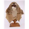 Image 1 : Tribal warrior wood carved bust with painted face with