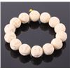 Image 1 : Prayer bead bracelet carving of white celluloid.  Each