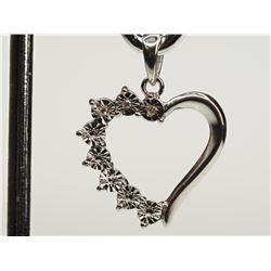 #4-STERLING SILVER DIAMOND PENDANT W/ COA