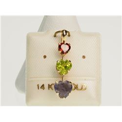 #5-14KT GOLD GEMSTONE PENDANT W/ COA
